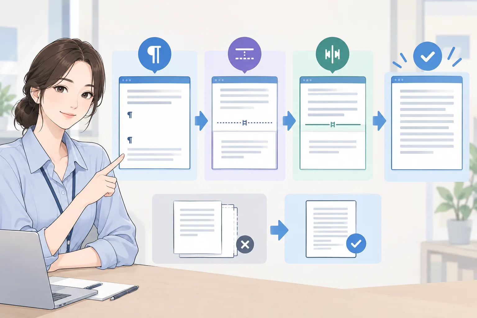 빈 단락과 페이지 나누기, 구역 나누기를 확인해 Word 빈 페이지를 해결하는 과정